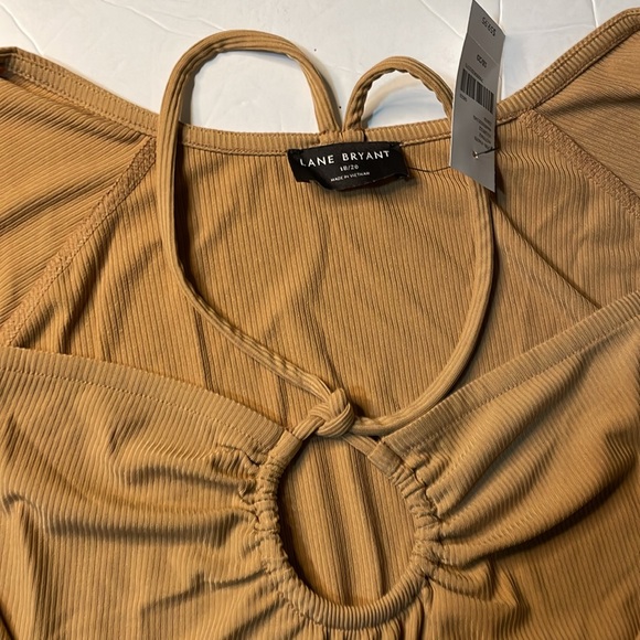 Lane Bryant keyhole tan brown 3/4 sleeve blouse plus size 18/20 - Picture 2 of 6